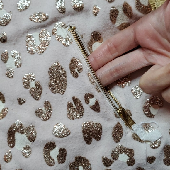 J.Crew Crewcuts Glitter Gold Cheetah Fleece Terry "T" Dress - Picture 3 of 5